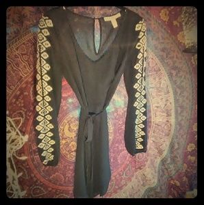 Long sleeve sheer dress